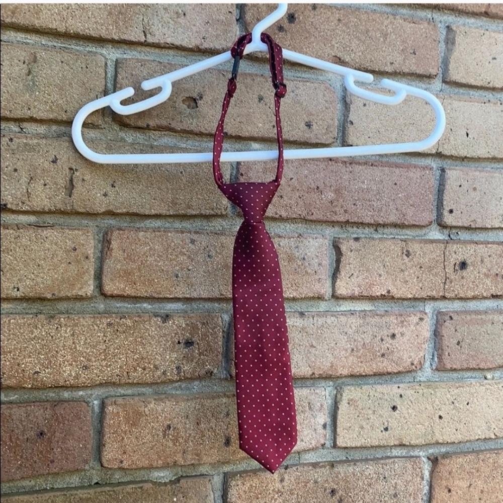 Burgundy/ red infant neck tie